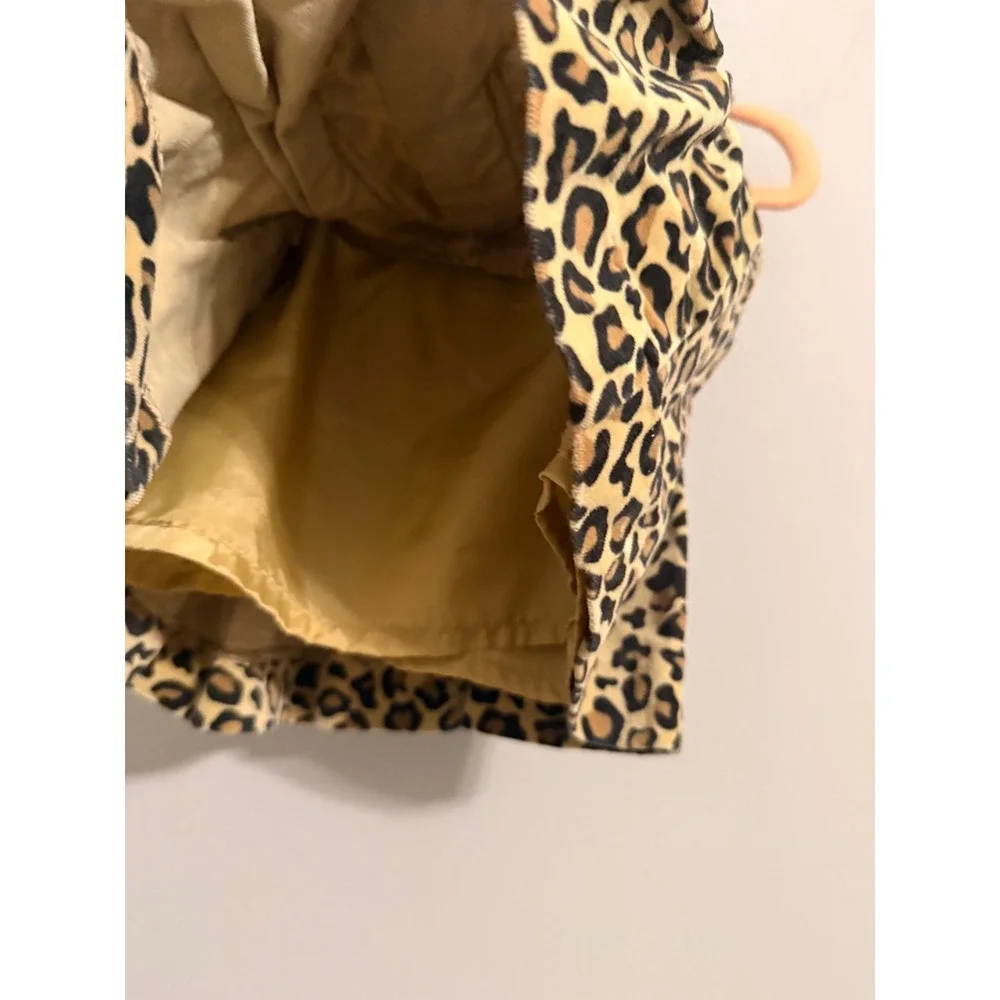 OshKosh B'gosh Leopard Print Dress Baby Girl 3-6M Tan Velvet Ribbon Bow